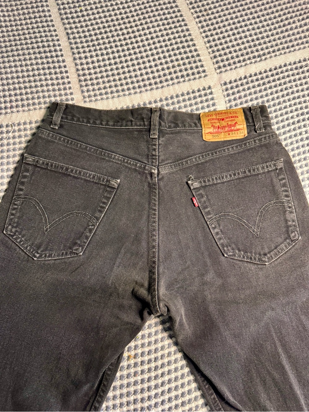 Levi's Men's Black Straight Leg Regular Fit 505 Jeans